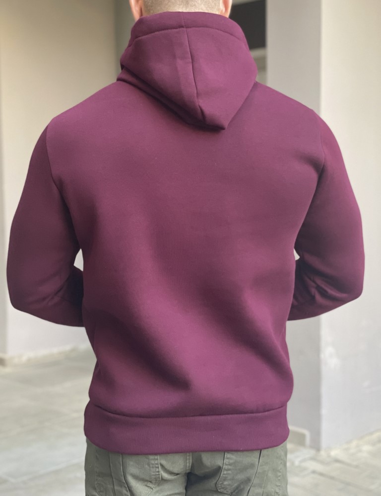 Everbest Ανδρικό Plus Size μπορντό φούτερ με κουκούλα 251009B φωτογραφία